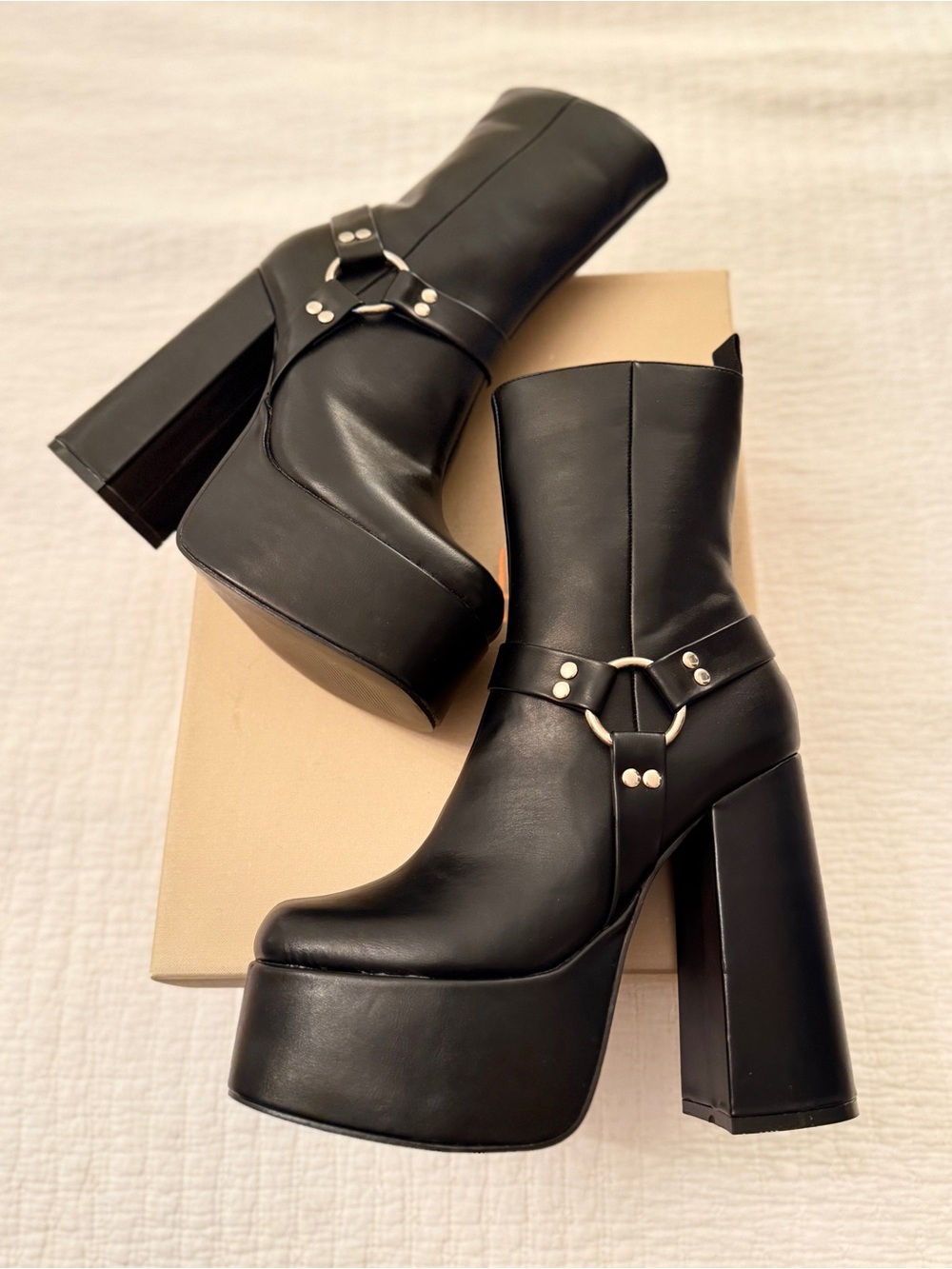KOI Footwear Yuna Daxam Moto Harness Chunky Platform Boots *𝐒𝐨𝐥𝐝 𝐎𝐮𝐭 𝐄𝐯𝐞𝐫𝐲𝐡𝐞𝐫𝐞*